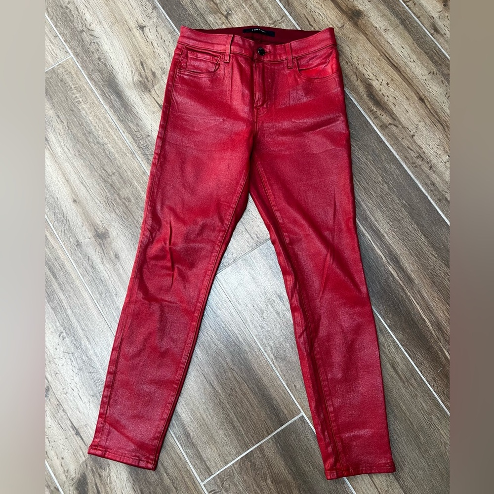 J brand shimmer red pants. Size 28.